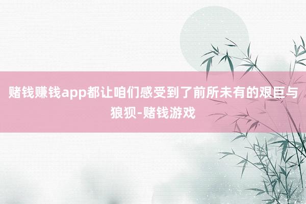 赌钱赚钱app都让咱们感受到了前所未有的艰巨与狼狈-赌钱游戏